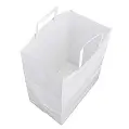 Крафт-пакет 26x11x38 белый с плоскими ручками