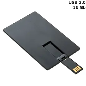 Флешка 'Credit card black' пластикова 16 Gb USB 2.0