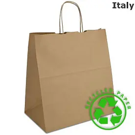 Пакет бумажный 32x19x34 с витыми ручками "на вынос"