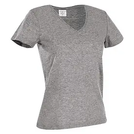 Футболка 'Stedman' 'Classic V-neck Women' Grey Heather