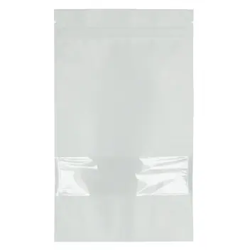 Дой-пак 140х240х45 крафт zip-замок окно (250г кофе) Белый 12809-01