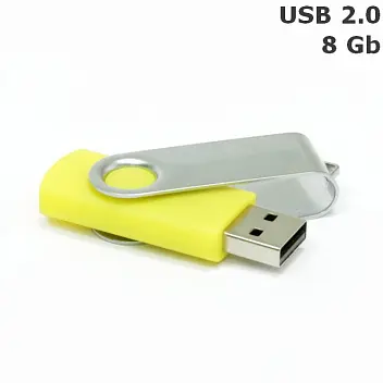 Флешка 'Twister' 8 Gb USB 2.0 Желтый Серебристый 3673-80