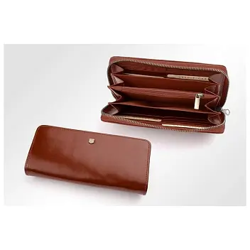 Бумажник кожанный женский Коричневый 3702-02