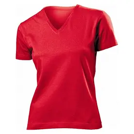 Футболка 'Stedman' 'Classic V-neck Women' Scarlet Red
