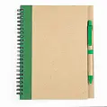 Блокнот A5 с ЭКО-ручкой с полосой зеленый