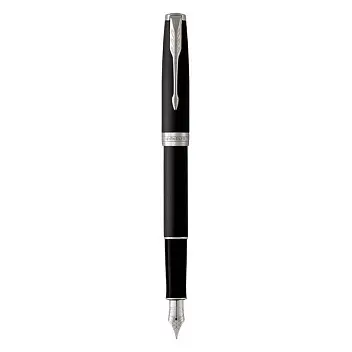 Ручка перьевая 'Parker' SONNET 17 Matte Black Lacquer CT FP F Черный Серебристый 9976-01
