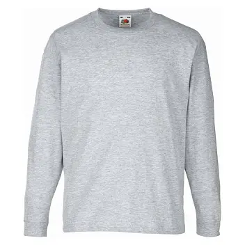 Футболка дитяча 'Fruit of the Loom' 'VALUEWEIGHT LONG SLEEVE' Серый 8645-02