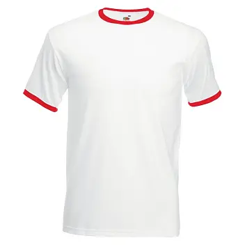 Футболка чоловіча 'Fruit of the Loom' 'Ringer T' Белый Красный 5699-09
