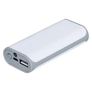 Повербанк PowerBank 4000 mAh Серый Белый 14820-01