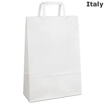 Крафт-пакет 26x11x38 білий з плоскими ручками Белый 13007-02