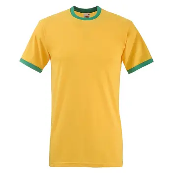 Футболка чоловіча 'Fruit of the Loom' 'Ringer T' Зеленый Желтый 5699-03