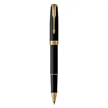 Ручка ролер 'Parker' SONNET 17 Matte Black Lacquer GT RB Золотистый Черный 9973-01