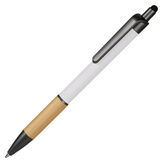 Ручка-стилус металлическая 'Vido' Черный Древесный Белый 15266-01