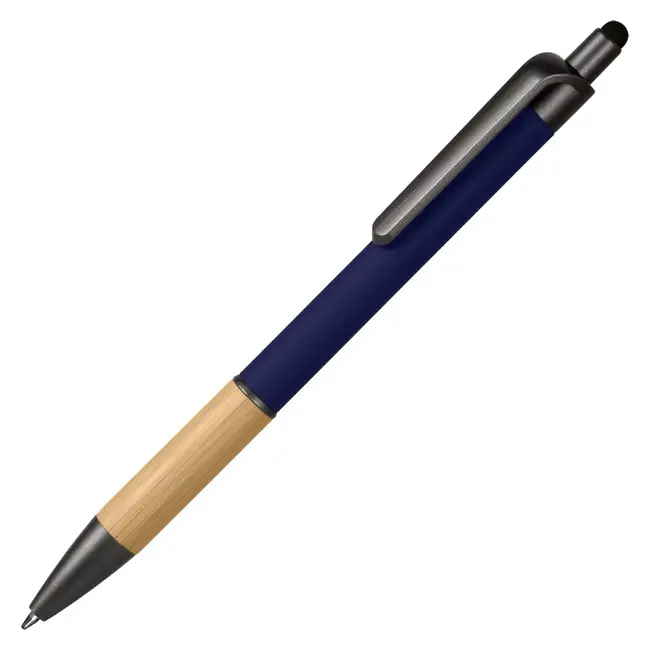 Ручка-стилус металева 'Vido' Темно-синий Древесный Черный 15266-08