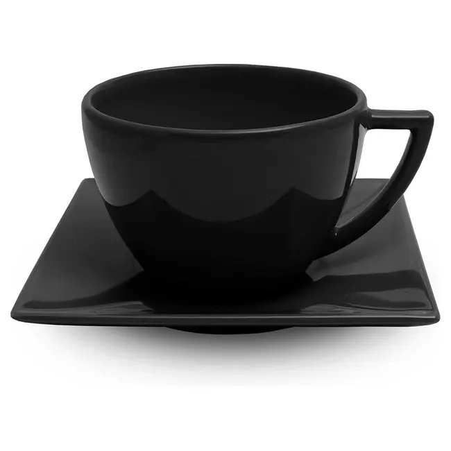 Чашка керамічна Peru S з блюдцем 520 мл Черный 1799-04